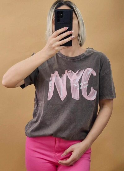 New York T-Shirt Ροζ