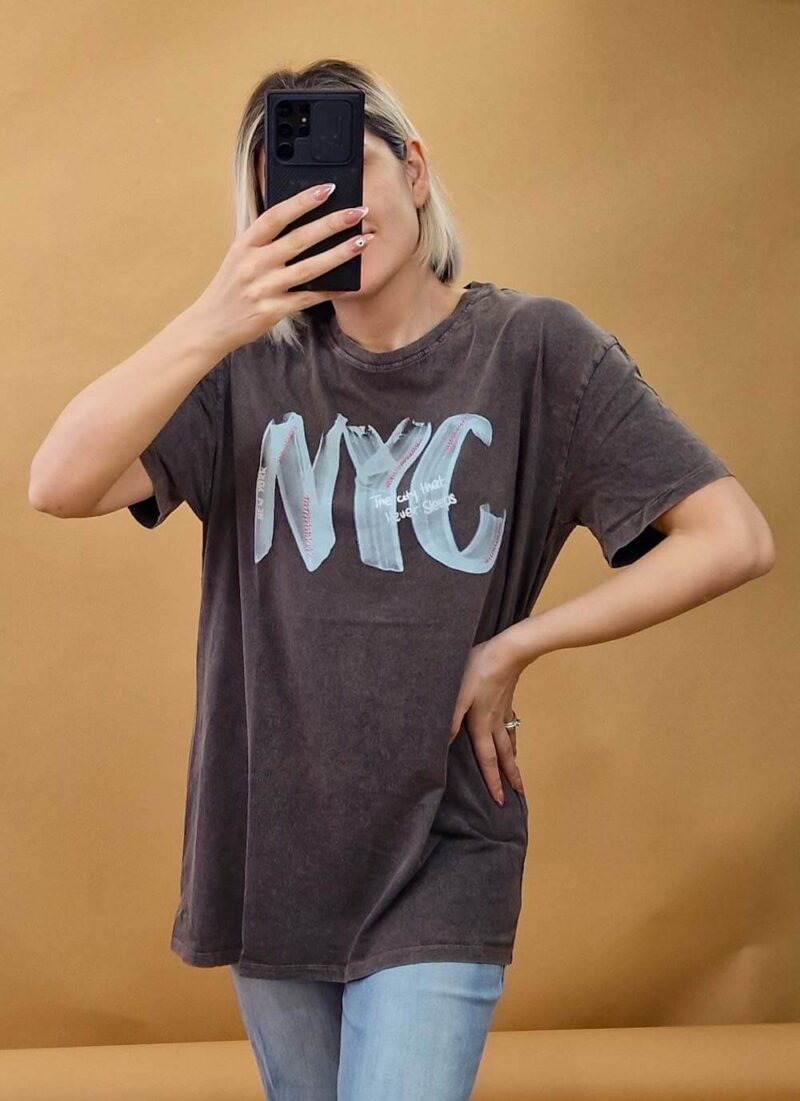 New York T-Shirt Σιελ