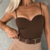 Fanis Brown Push Up Top