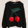 Cherry Blouse Black