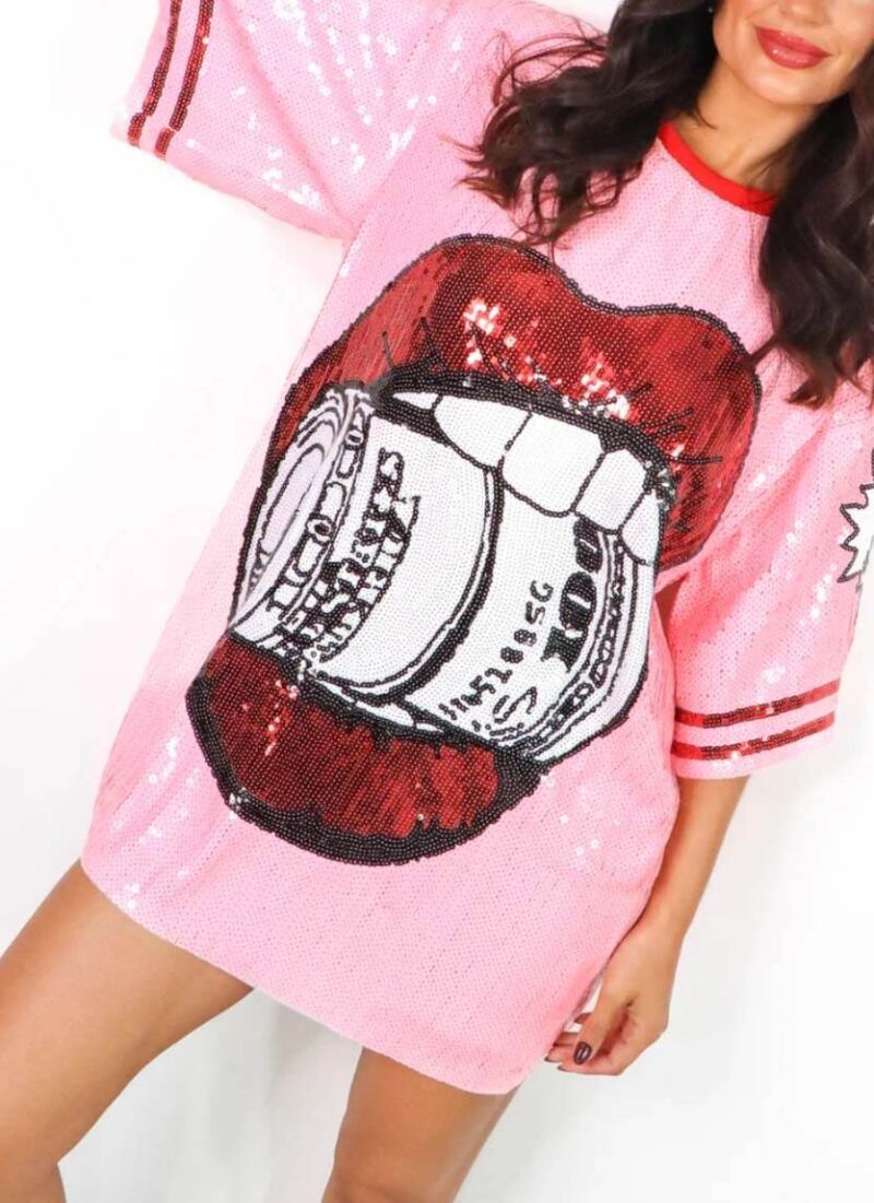 Dollars Pink T-Shirt Dress