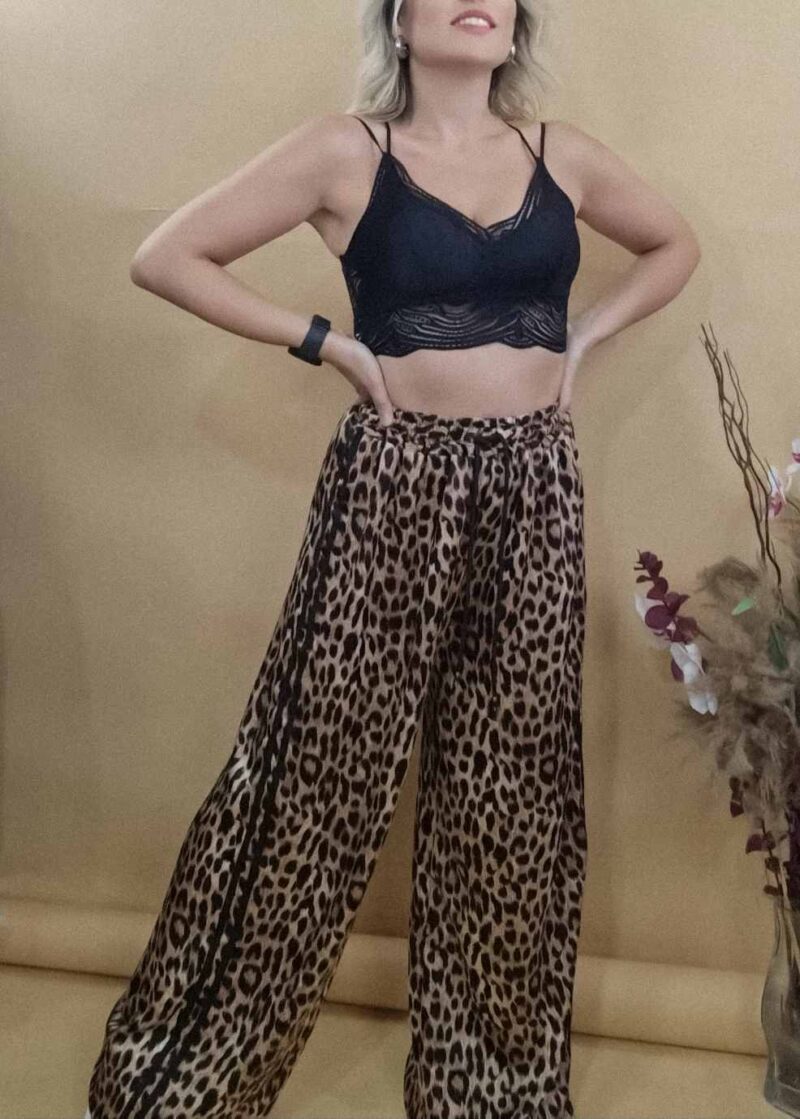 Peyton Animal Print Black Pant