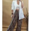 Peyton Animal Print White Pant