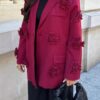 Flora Dark Red Blazer