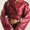 Ford Dark Red Eco Leather Jacket