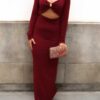 Instict Dark Red Dress