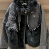 Paradox Black Faux Fur Denim Parka