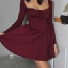 Sydela Dark Red Dress