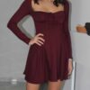 Sydela Dark Red Dress