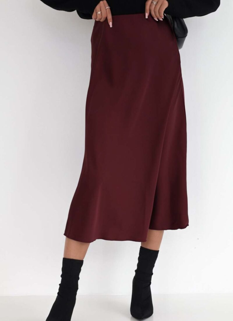 Aurelia Dark Red Midi Skirt