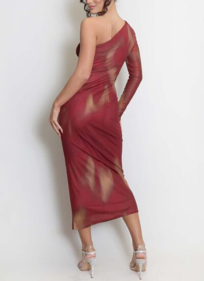 Brita Dark Red Midi Dress