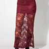 Celin Dark Red Maxi Skirt