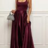 Elixir Dark Red Maxi Skirt