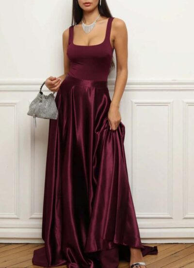 Elixir Dark Red Maxi Skirt