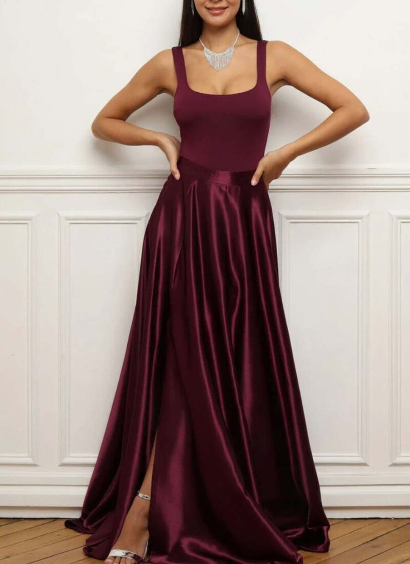 Elixir Dark Red Maxi Skirt