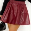 Sarina Dark Red Mini Skirt