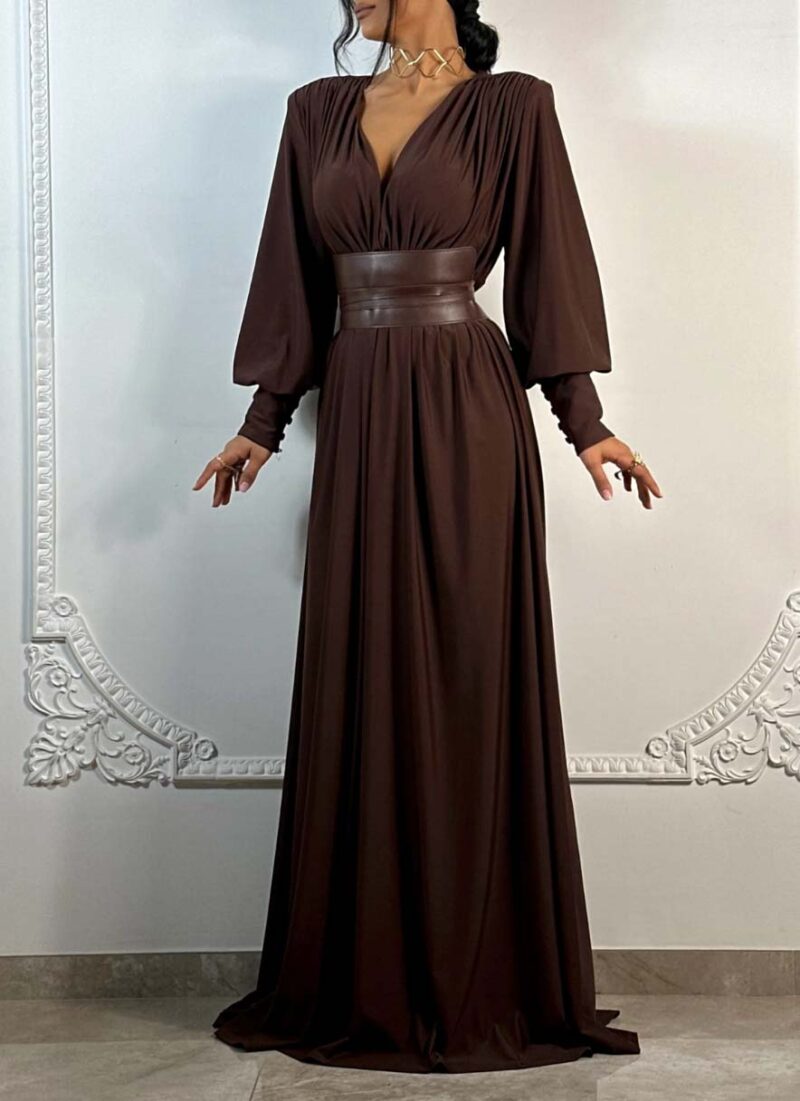 Sila Brown Maxi Dress