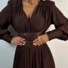 Sila Brown Maxi Dress