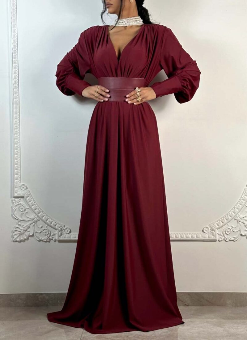 Sila Dark Red Maxi Dress