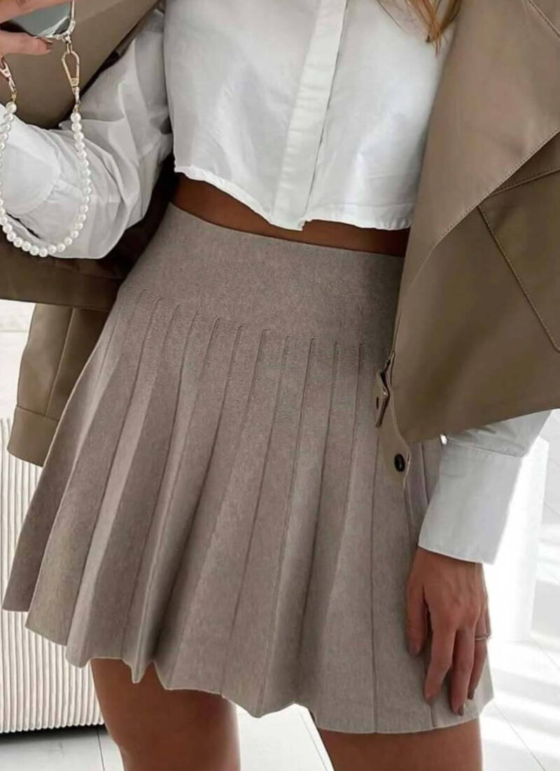 Sofia Beige Mini Skirt