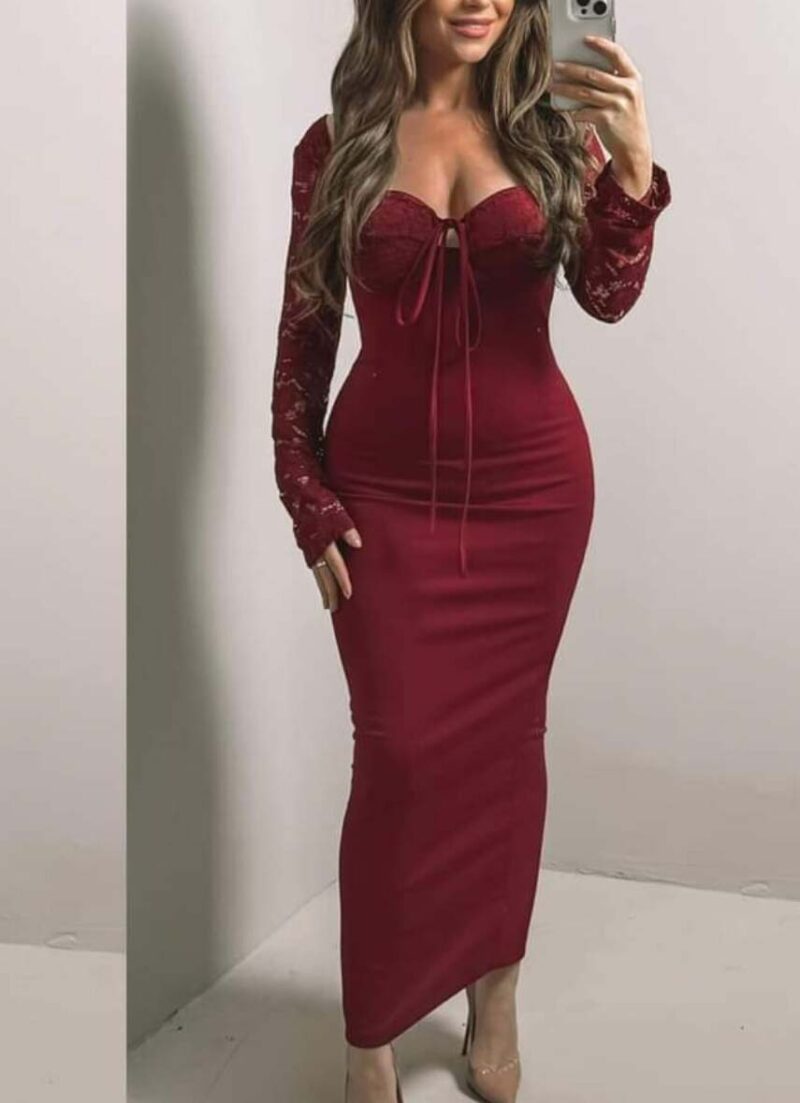 Charles Dark Red Maxi Dress