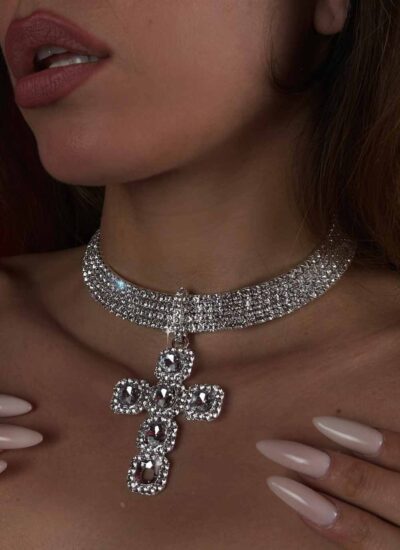 Coralia Silver Necklace Chocker