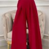 Παντελόνα υφασμάτινη με πιέτες MARITONIA RED