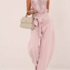 Ballon υφασμάτινο παντελόνι με φιόγκο ANDORA Pink