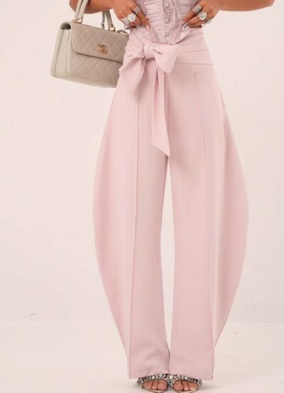 Ballon υφασμάτινο παντελόνι με φιόγκο ANDORA Pink