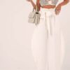 Ballon υφασμάτινο παντελόνι με φιόγκο ANDORA Off White