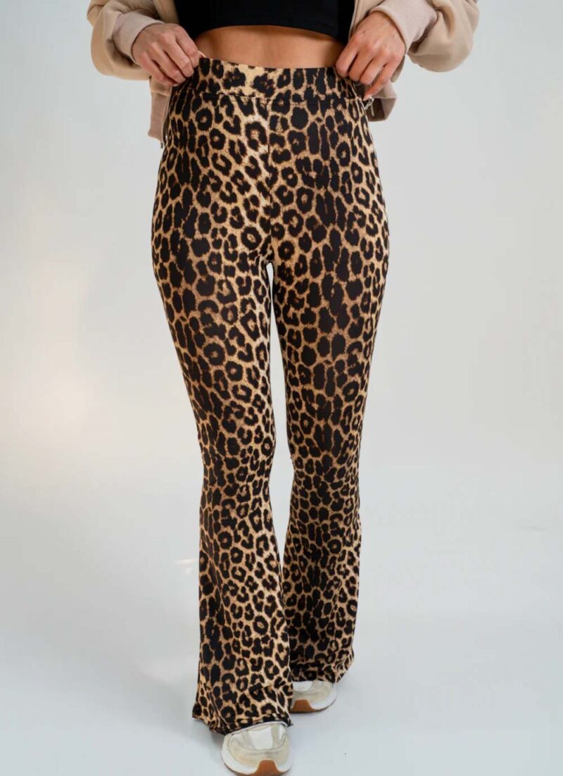 Παντελόνι κολάν καμπάνα με animal print MARC