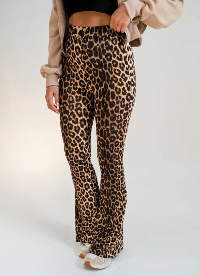 Παντελόνι κολάν καμπάνα με animal print MARC