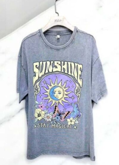 Κοντομάνικο βαμβακερό T-Shirt με στάμπα STAY MAGICAL