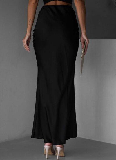 Φούστα maxi satine DIONISIA BLACK