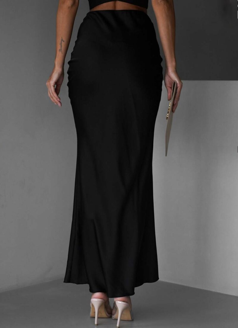 Φούστα maxi satine DIONISIA BLACK