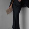Φούστα maxi satine DIONISIA BLACK