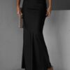 Φούστα maxi satine DIONISIA BLACK