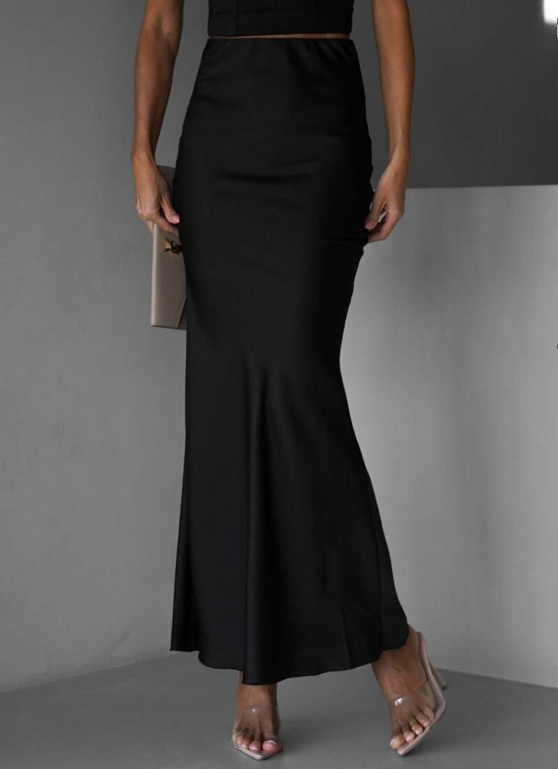 Φούστα maxi satine DIONISIA BLACK