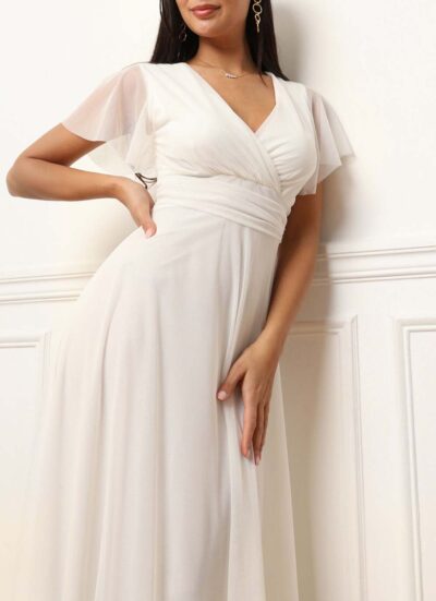 Φόρεμα maxi κρουαζέ ELEVE WHITE