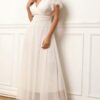 Φόρεμα maxi κρουαζέ ELEVE WHITE
