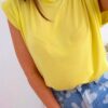 Μπλούζα αμάνικη με βάτες ELIN Yellow
