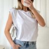 Μπλούζα αμάνικη με βάτες ELIN White