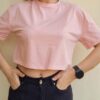 Κοντομάνικο Crop T-Shirt με στρας ERI SOMON