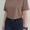 Κοντομάνικο Crop T-Shirt με στρας ERI BROWN