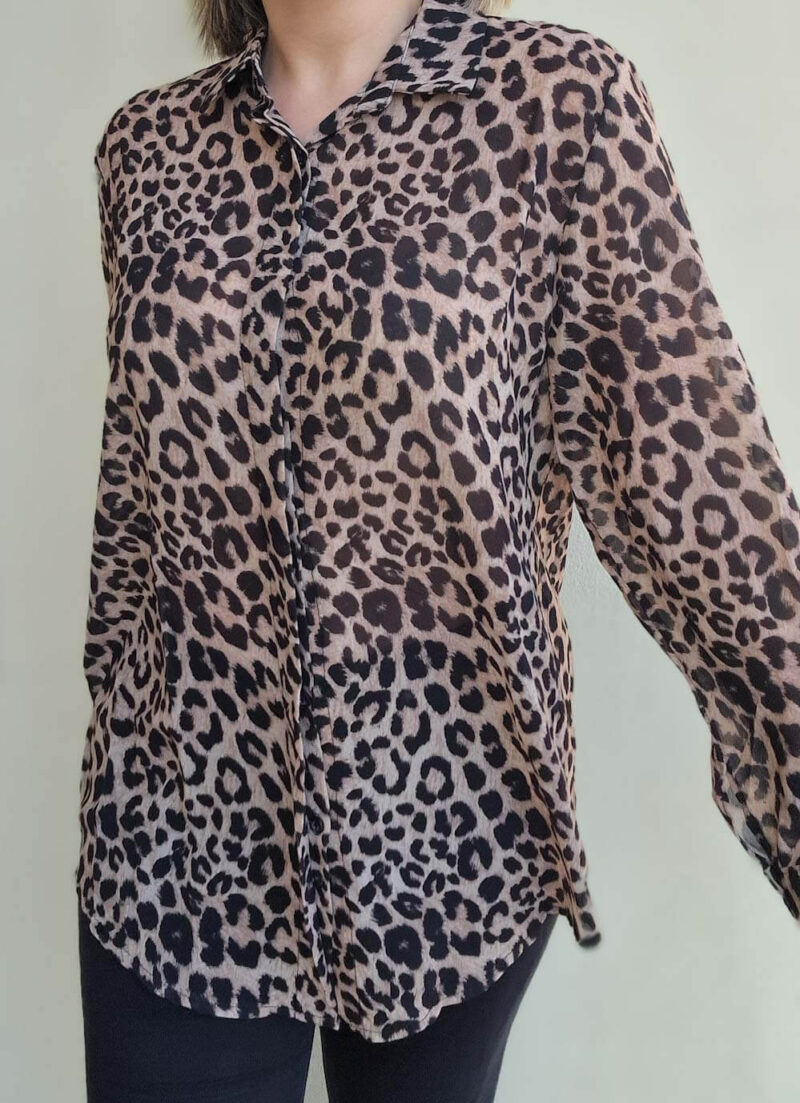 Πουκάμισο με animal print LEONA BEIGE
