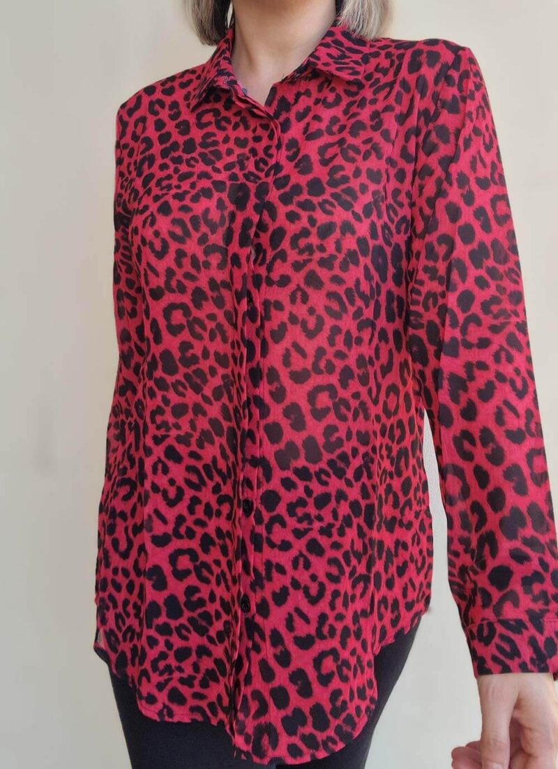Πουκάμισο με animal print LEONA RED