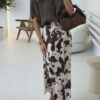 Φούστα midi με animal print LEX