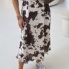 Φούστα midi με animal print LEX