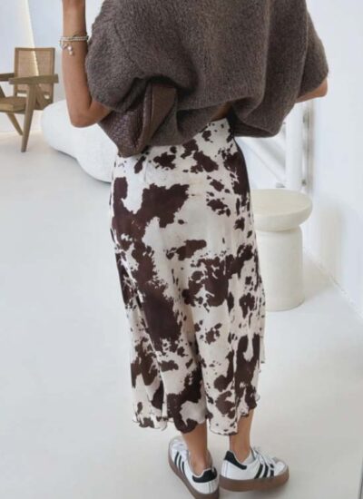Φούστα midi με animal print LEX