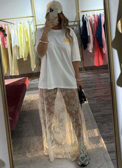 Κοντομάνικο βαμβακερό T-Shirt με στάμπα LIMOMCELLO WHITE